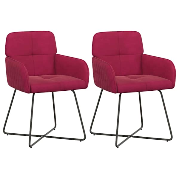 vidaXL S&ouml;&ouml;gitoa Toolid 2 tk Samet Veinpunane 59 x 56,5 x 86 cm