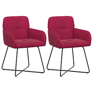 Jídelní židle 2 pcs Samet Víno Červené 59 x 56,5 x 86 cm - obrázek 2