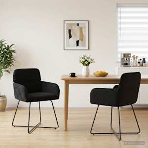 Jedilni stoli 2 pcs Žamet Črna 59 x 56,5 x 86 cm