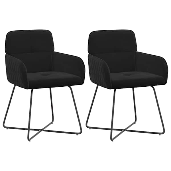 vidaXL S&ouml;&ouml;gitoa Toolid 2 tk Samet Must 59 x 56,5 x 86 cm