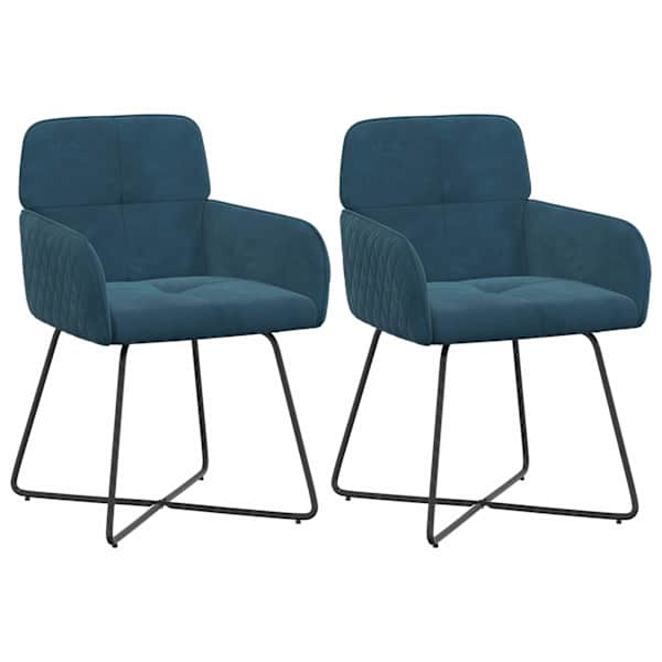 vidaXL S&ouml;&ouml;gitoa Toolid 2 tk Samet Sinine 59 x 56,5 x 86 cm