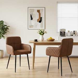 Jedilni stoli 2 pcs Umetno nubuk usnje Rjava 59 x 56,5 x 85 cm