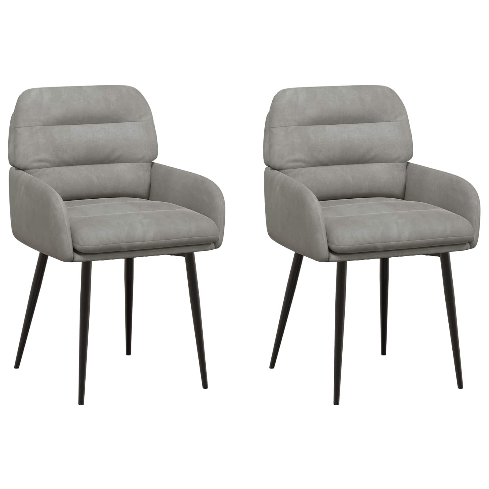 Jedilni stoli 2 pcs Žamet Svetlo siva 59 x 59,5 x 90 cm - slika 2