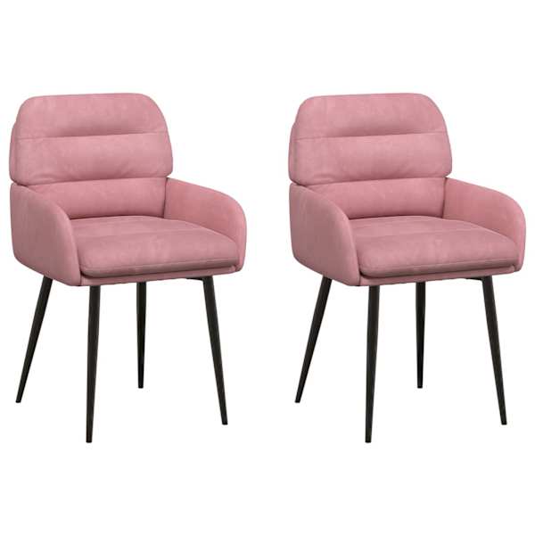 vidaXL S&ouml;&ouml;gitoa Toolid 2 tk Samet Roosa 59 x 59,5 x 90 cm