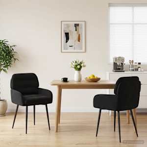 Jedilni stoli 2 pcs Žamet Črna 59 x 59,5 x 90 cm