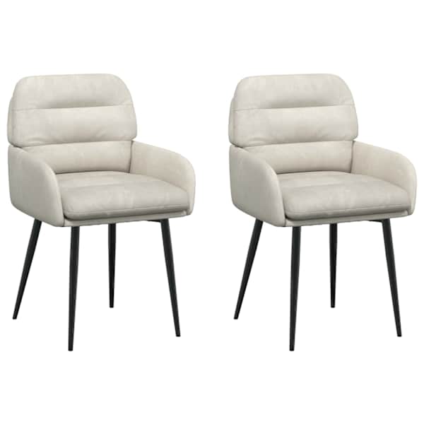 vidaXL S&ouml;&ouml;gitoa Toolid 2 tk Samet Kreemjas 59 x 59,5 x 90 cm