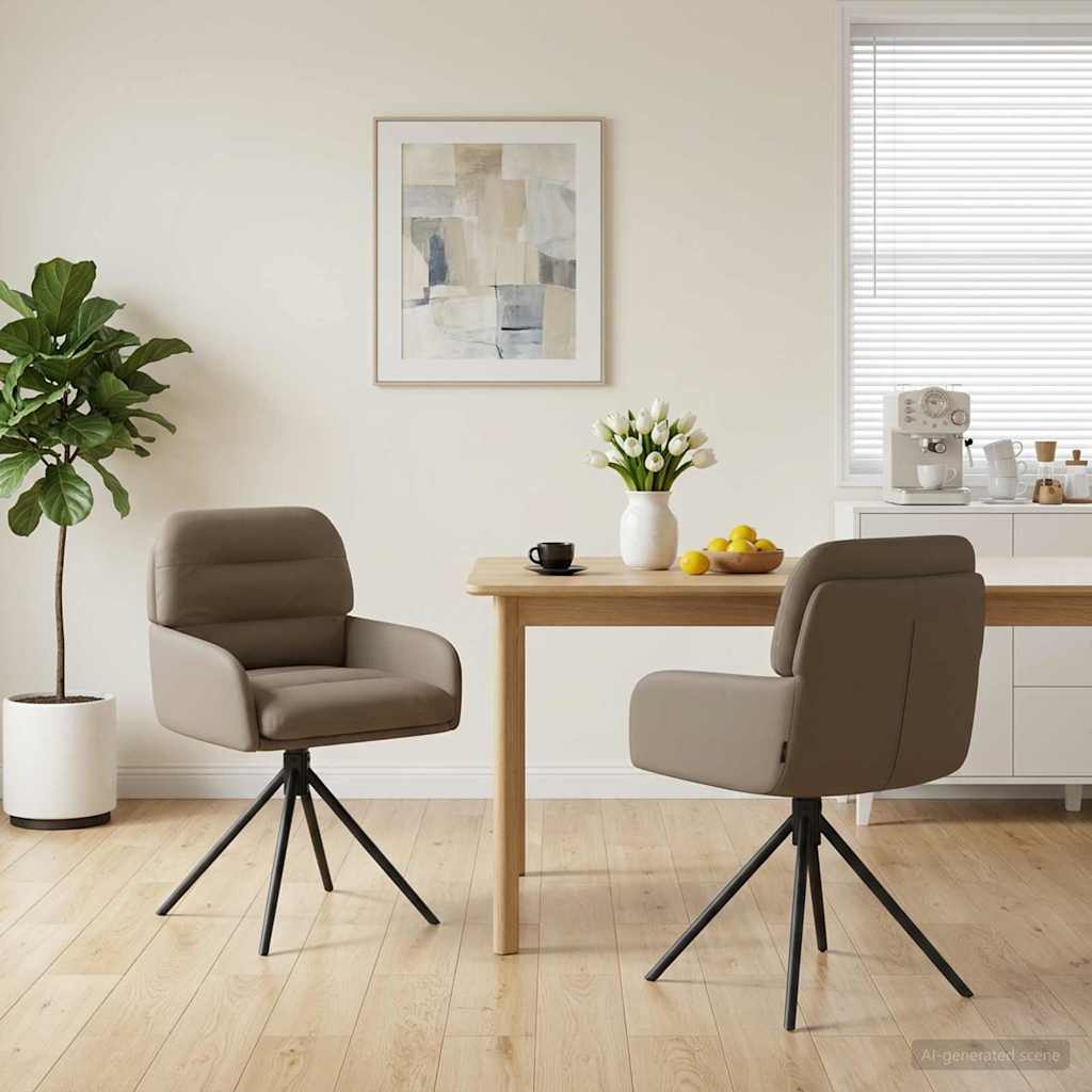 vidaXL Svängande Matstolar 2 pcs Konstläder Cappuccino