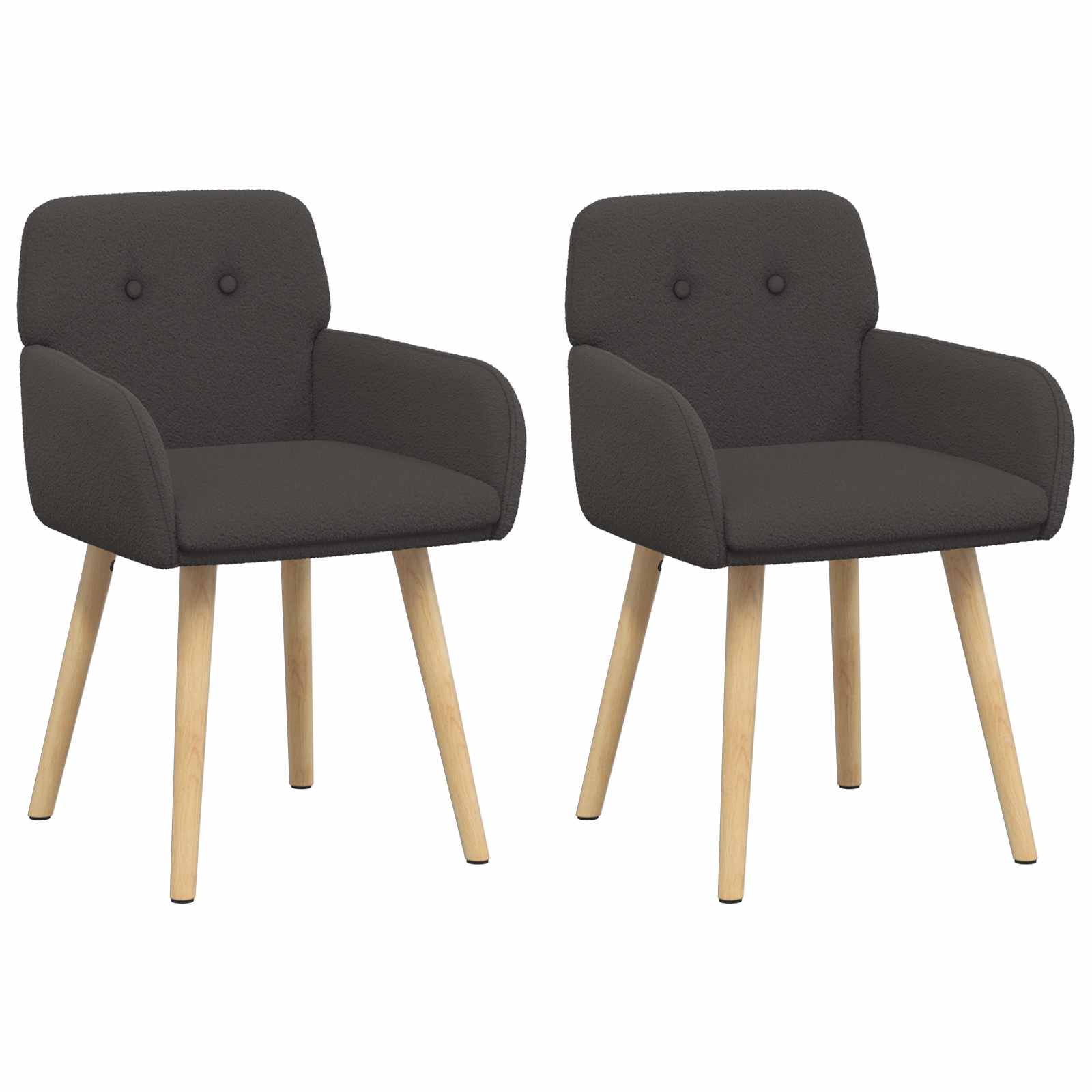 vidaXL Jedilni stoli 2 pcs Bouclé Temno siva 59 x 57 x 85 cm - slika 2