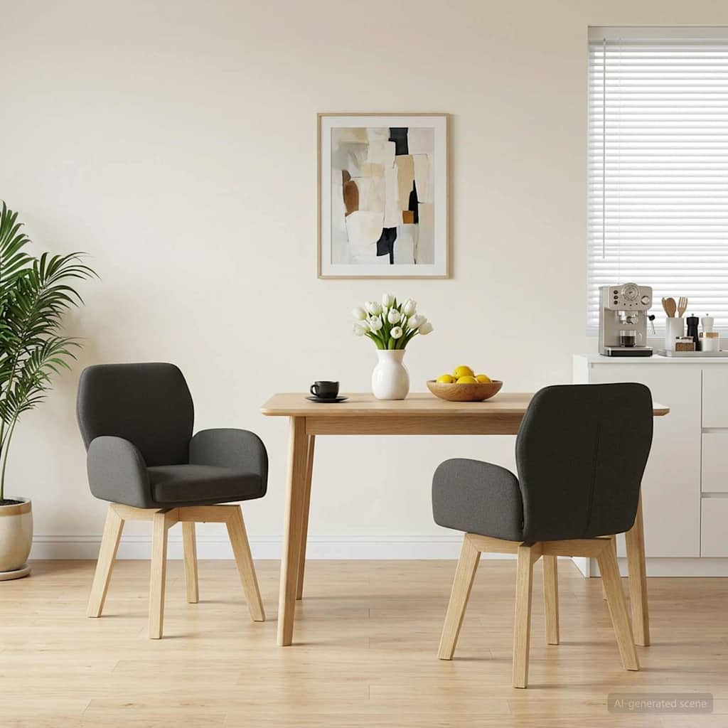 vidaXL Svängande Matstolar 2 pcs Bouclé Mörkgrå 54 x 58 x 87 cm