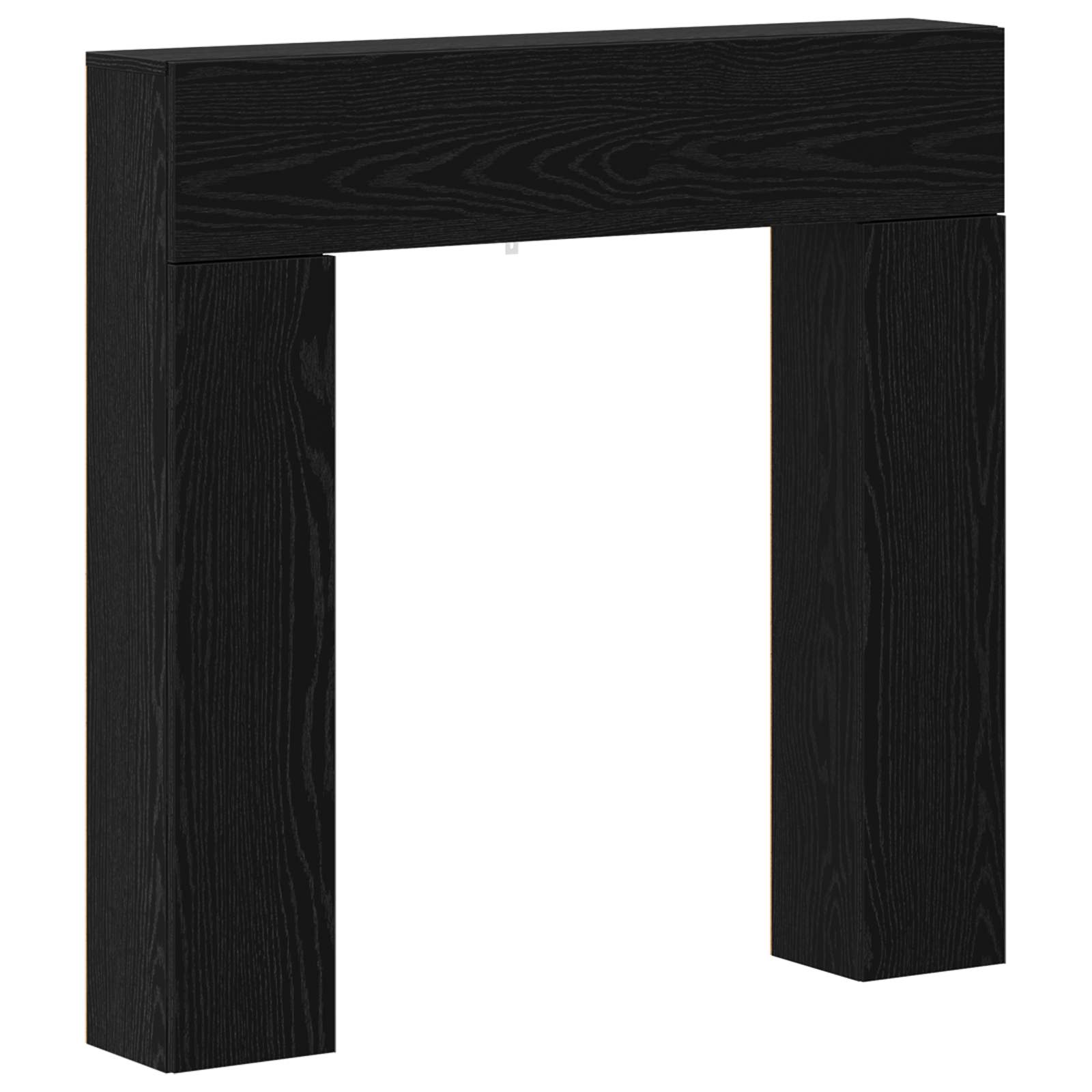 Haardomlijsting Zwart eiken 102 x 18 x 100,5 cm Bewerkt hout image 2