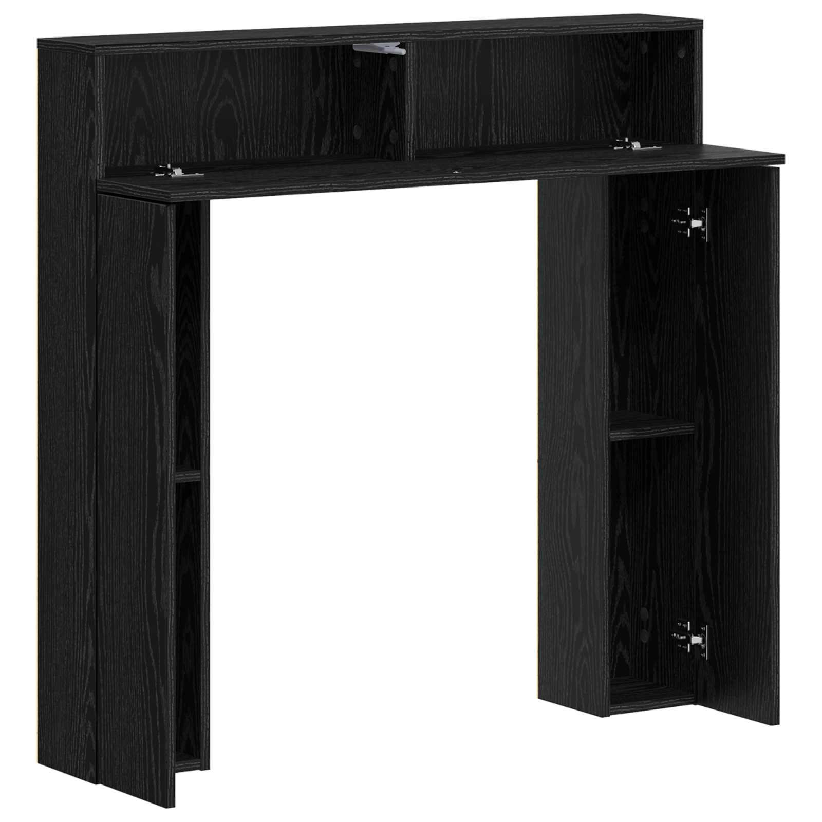 Haardomlijsting Zwart eiken 102 x 18 x 100,5 cm Bewerkt hout image 5