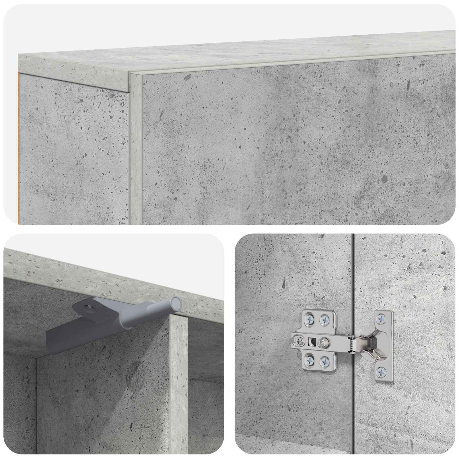 Haardomlijsting Betongrijs 102 x 18 x 100,5 cm Bewerkt hout image 9