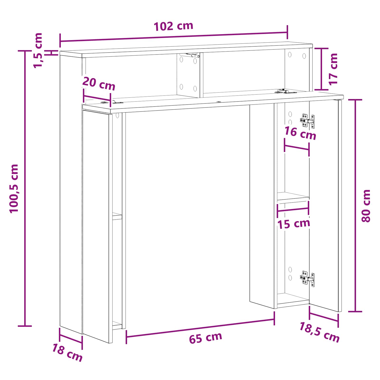 Haardomlijsting Betongrijs 102 x 18 x 100,5 cm Bewerkt hout image 10