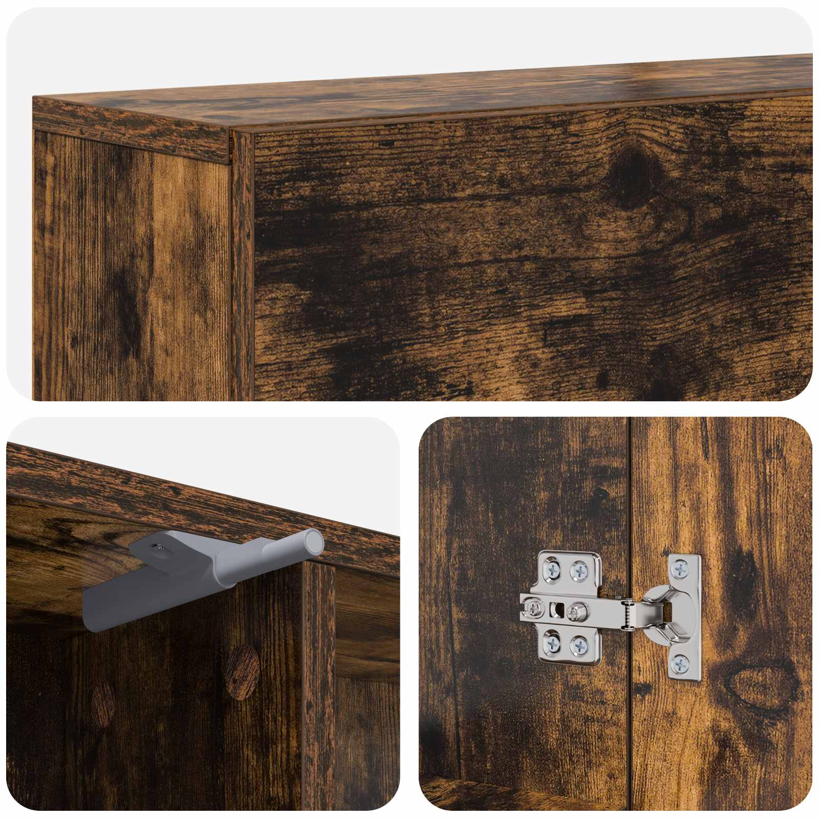 Haardomlijsting Gerookt eiken 102 x 18 x 100,5 cm Bewerkt hout image 9