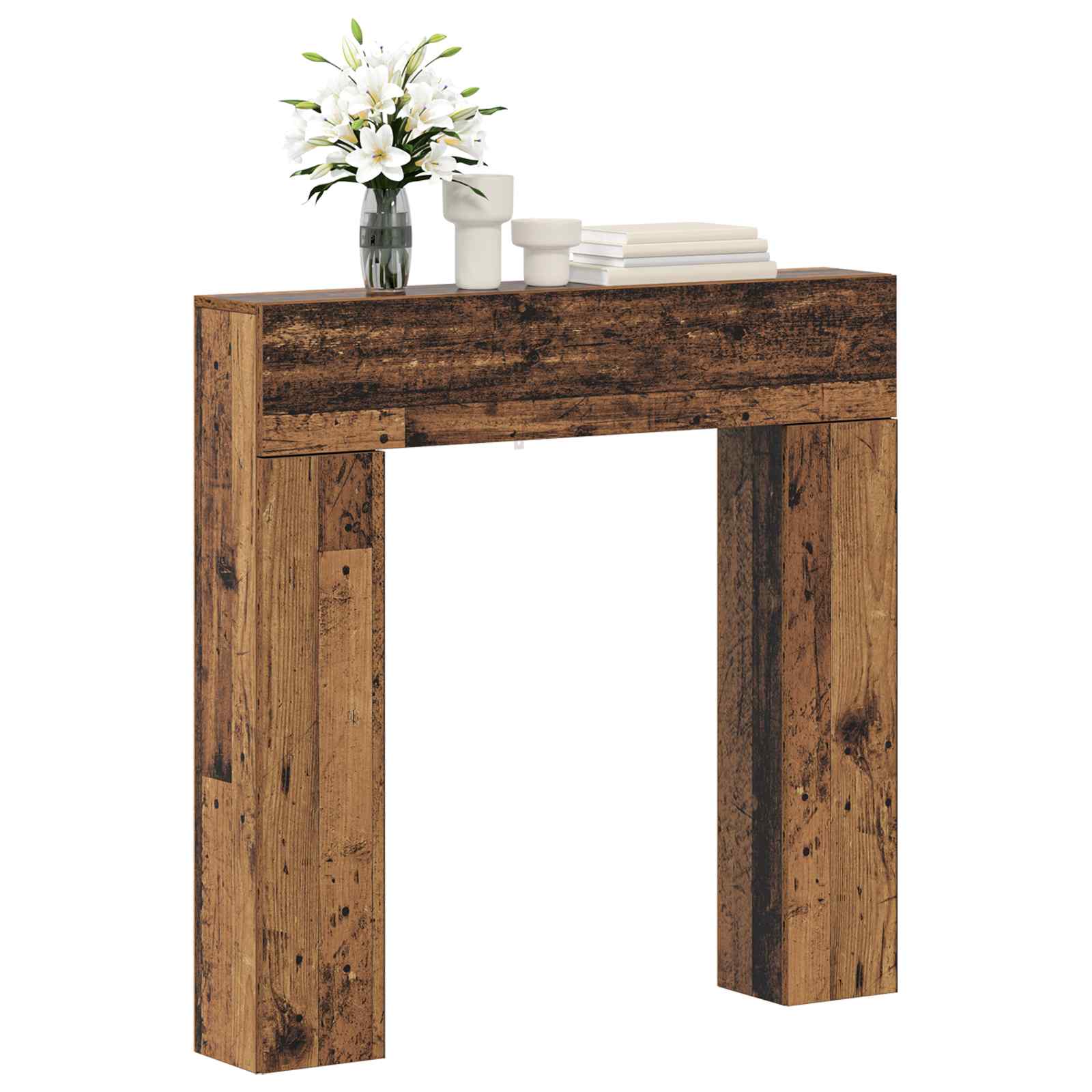 Haardomlijsting Oud hout 102 x 18 x 100,5 cm Bewerkt hout image 3