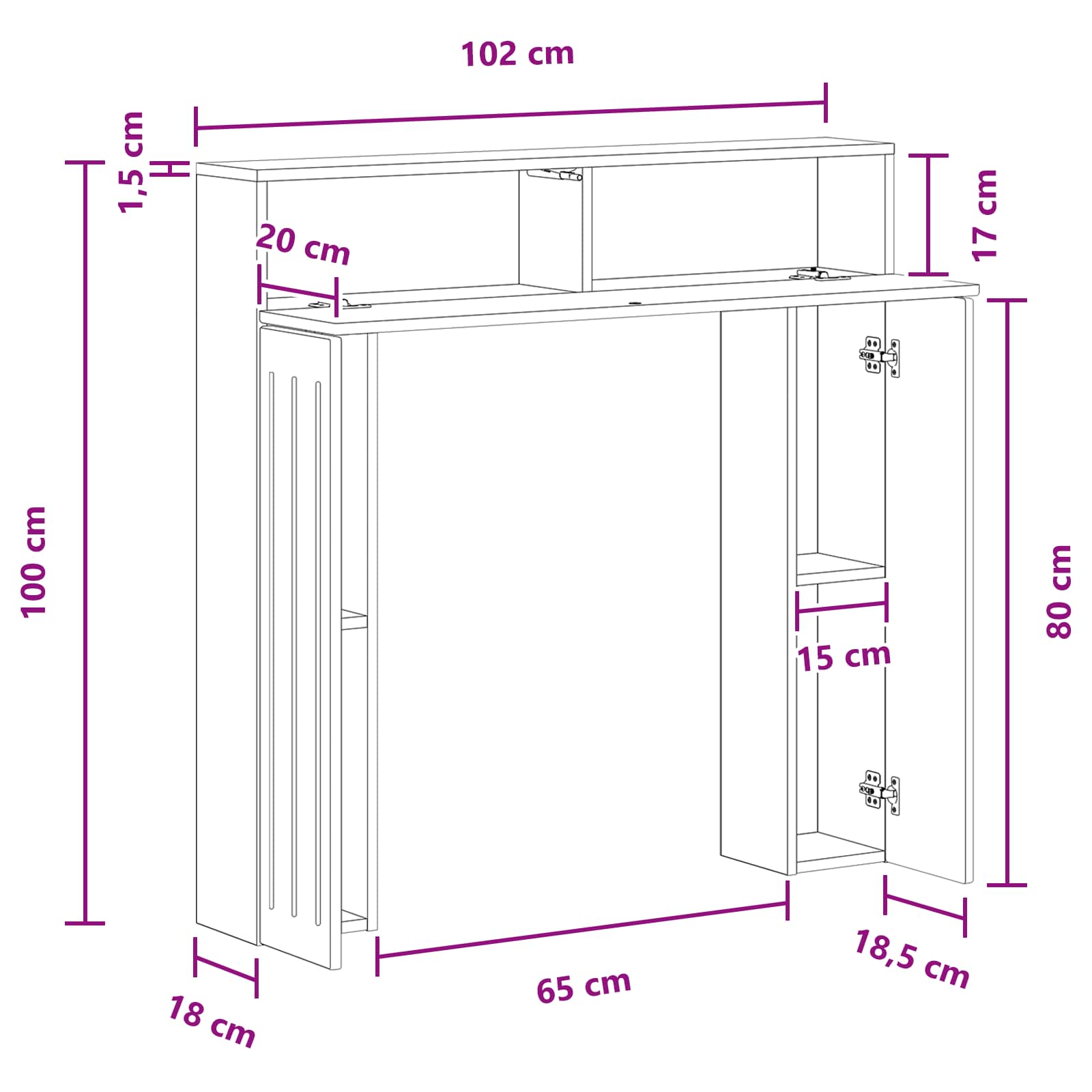 Haardomlijsting Zwart 102 x 18 x 100,5 cm Bewerkt hout image 10