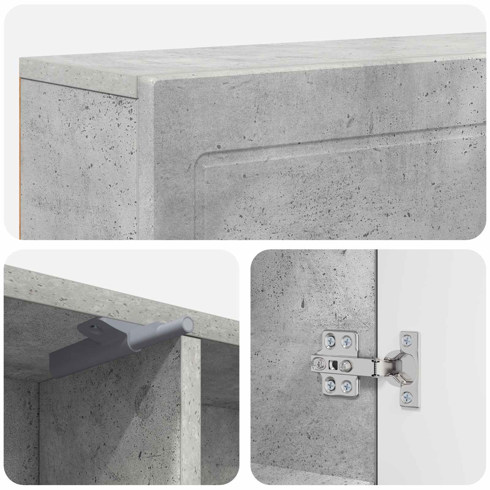Haardomlijsting Betongrijs 102 x 18 x 100,5 cm Bewerkt hout image 9