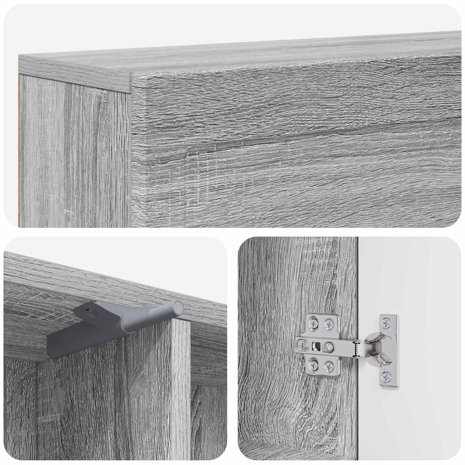 Haardomlijsting Grijs Sonoma 102 x 18 x 100,5 cm Bewerkt hout image 9
