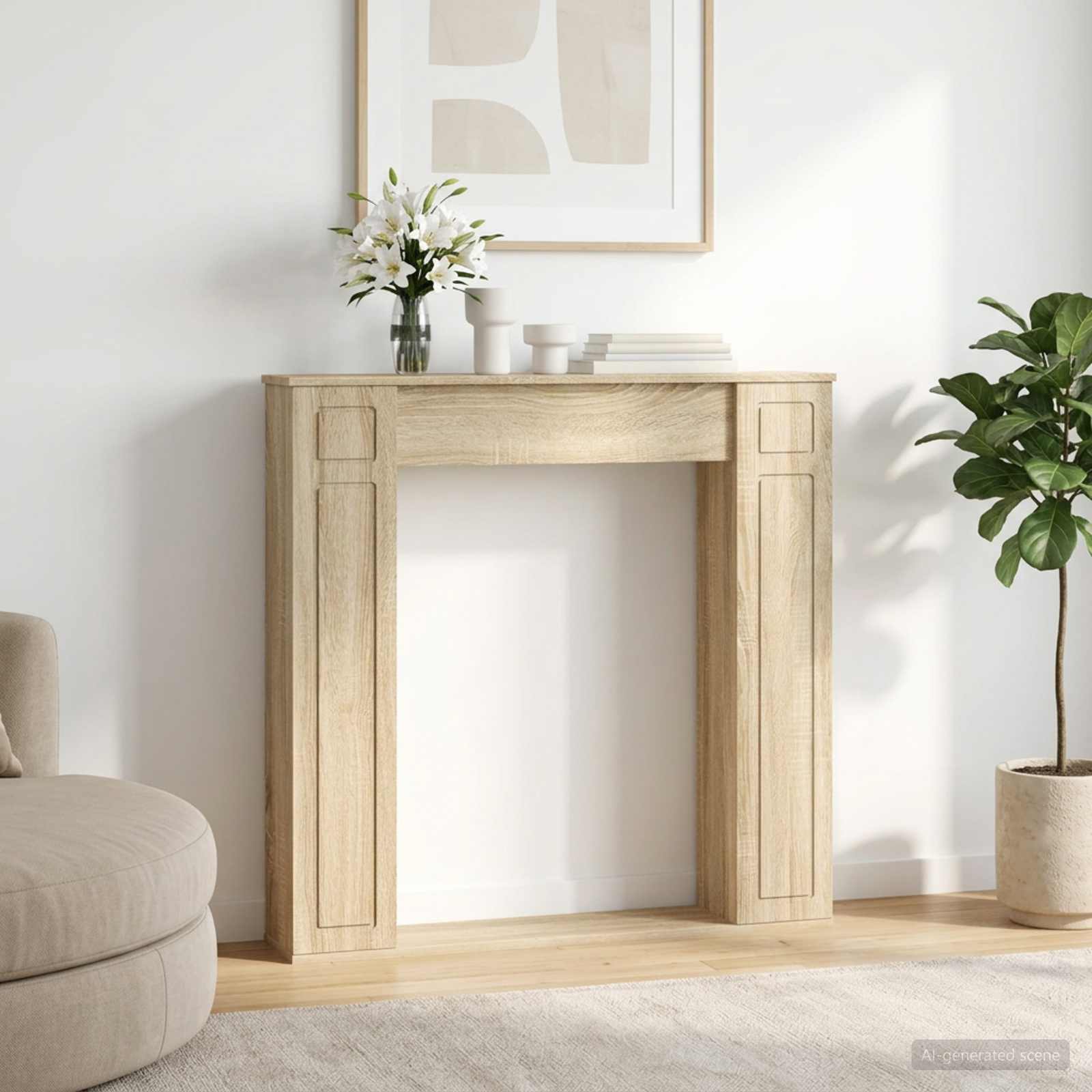 Haardomlijsting Sonoma 100 x 20 x 100 cm Bewerkt hout image 1