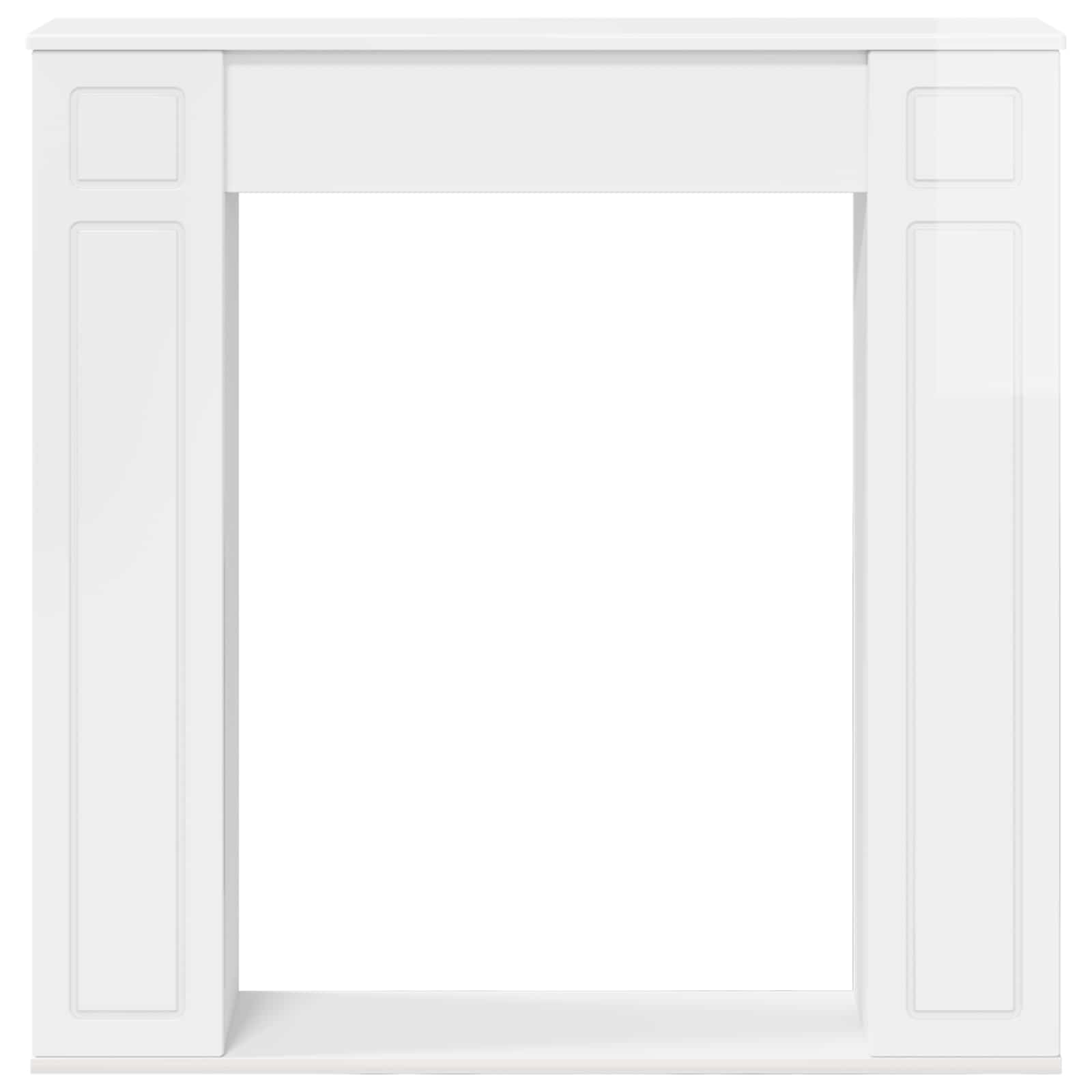Haardomlijsting Glanzend Wit 100 x 20 x 100 cm Bewerkt hout image 4