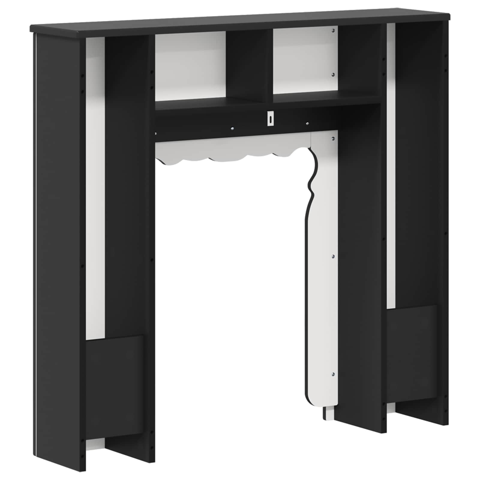 Haardomlijsting Zwart 93 x 20 x 89 cm Bewerkt hout image 6