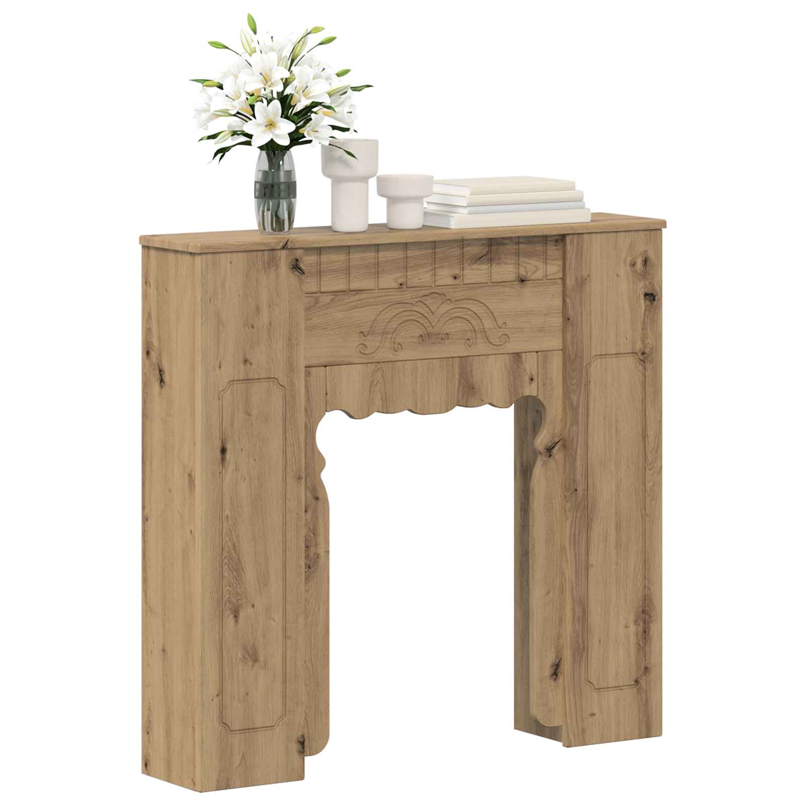 Haardomlijsting Artisanaal eiken 93 x 20 x 89 cm Bewerkt hout image 3
