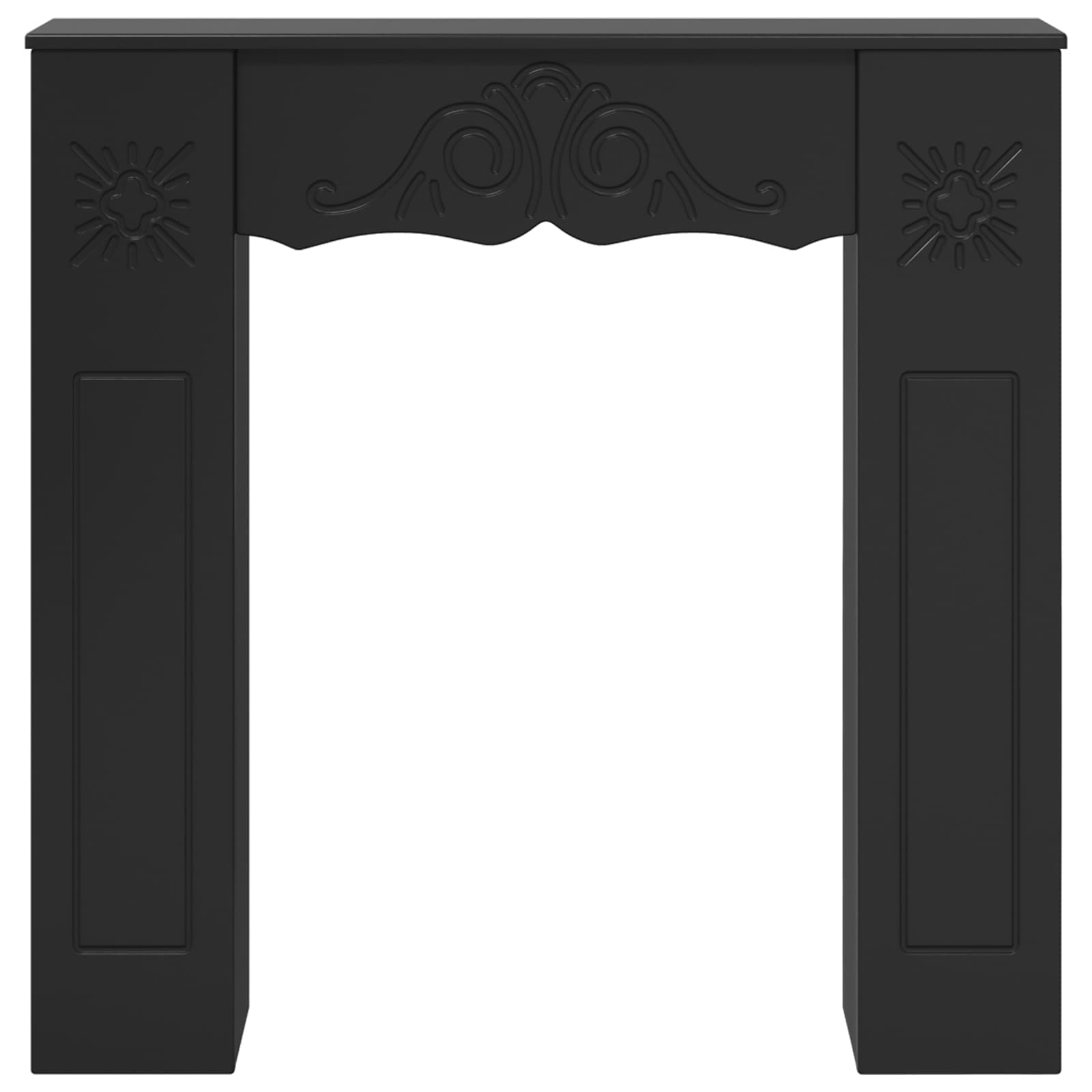 Haardomlijsting Zwart 102 x 20 x 102 cm Bewerkt hout image 4