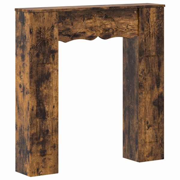 vidaXL Kamina raam Suitsutatud tamm 102 x 20 x 102 cm Tehispuit