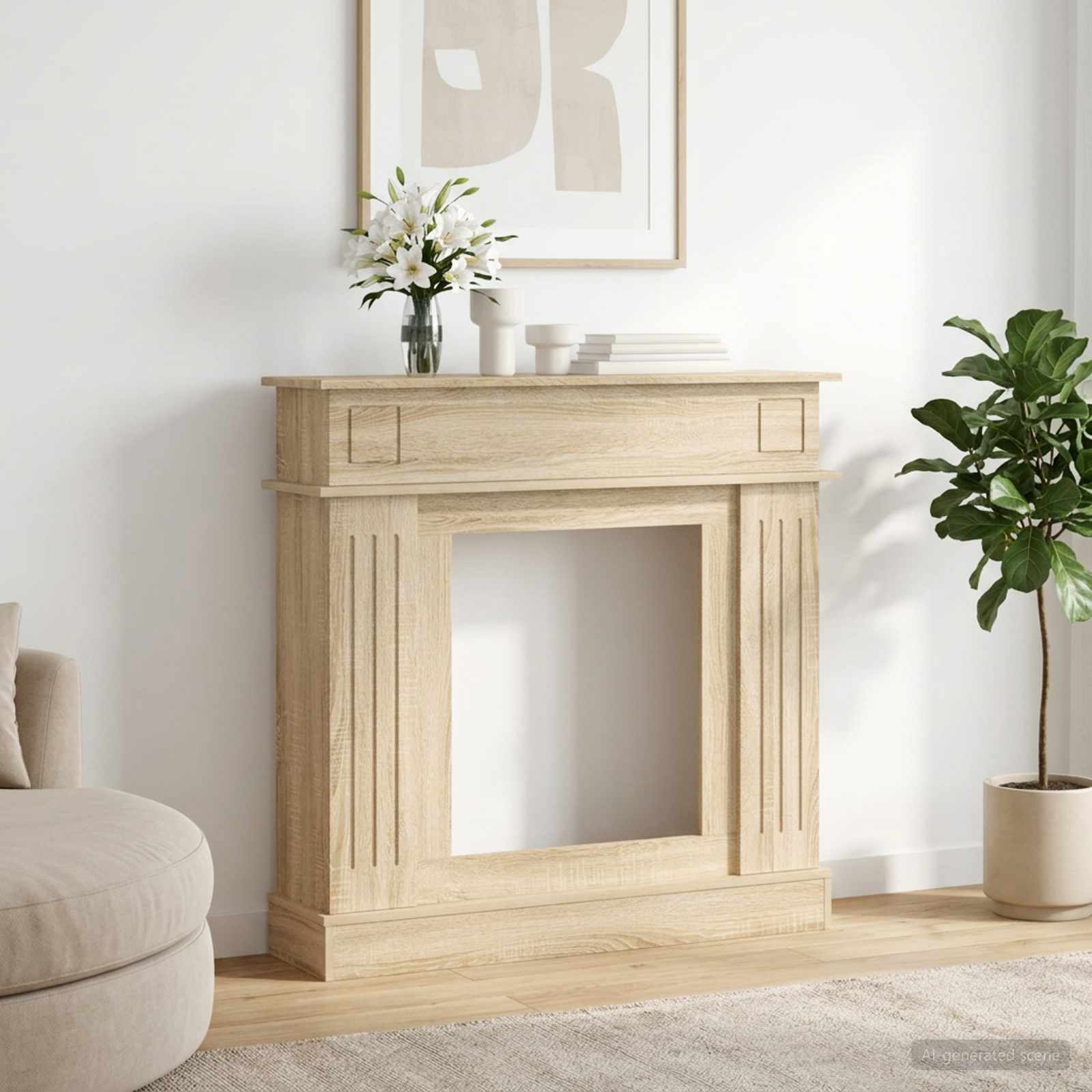 Haardomlijsting Sonoma 102 x 26 x 100 cm Bewerkt hout image 1