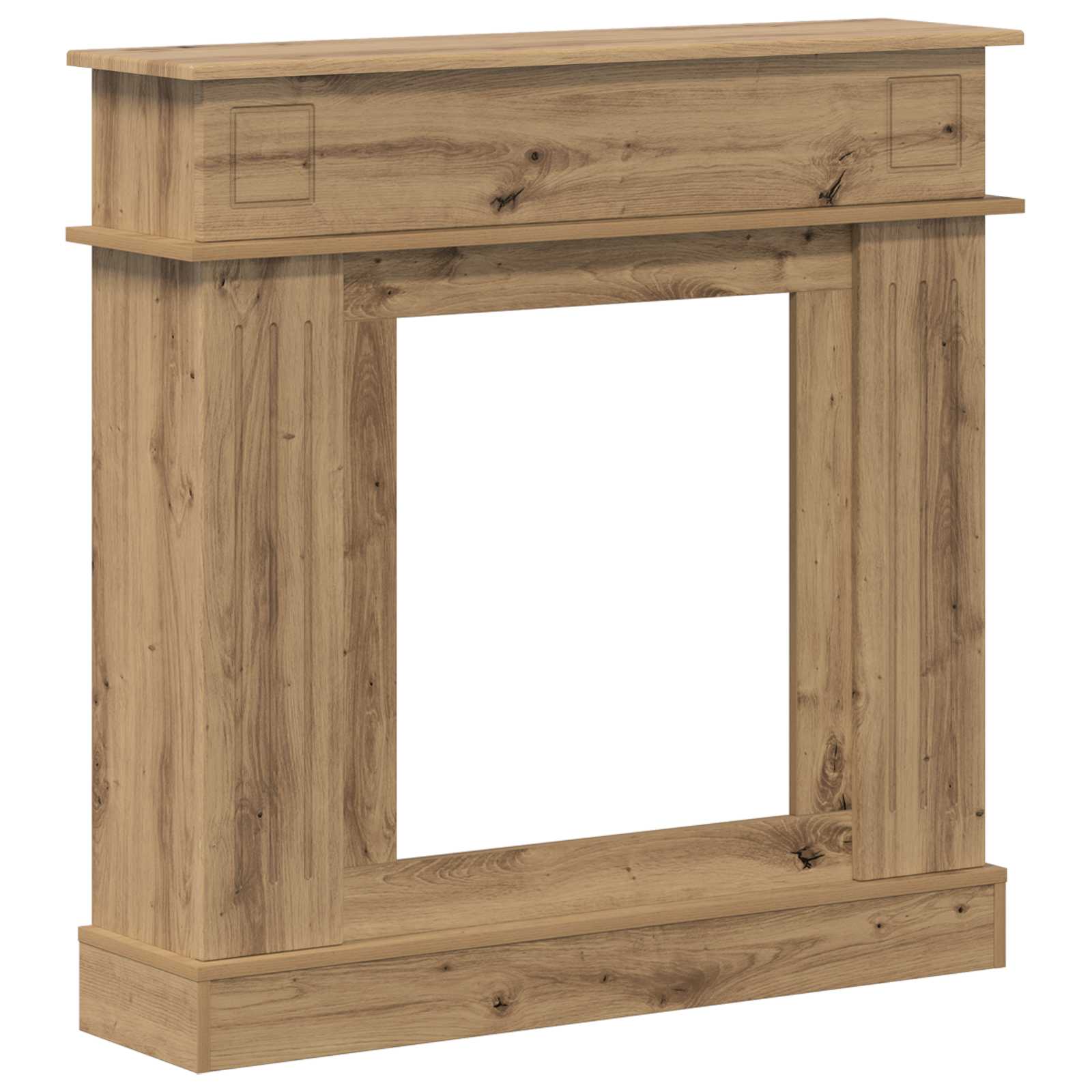 Haardomlijsting Artisanaal eiken 102 x 26 x 100 cm Bewerkt hout image 2