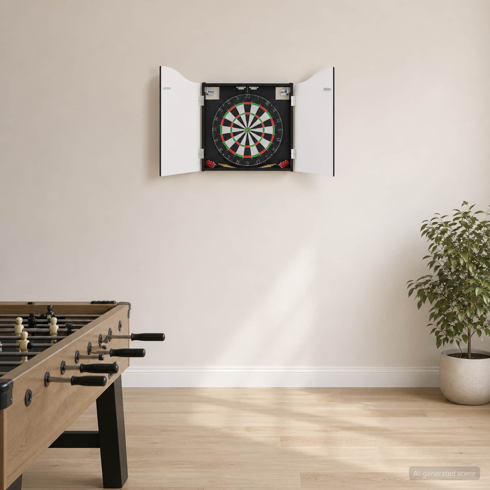 vidaXL Dartboard-kaappi Musta 56 x 12 x 63 cm Tekninen puu