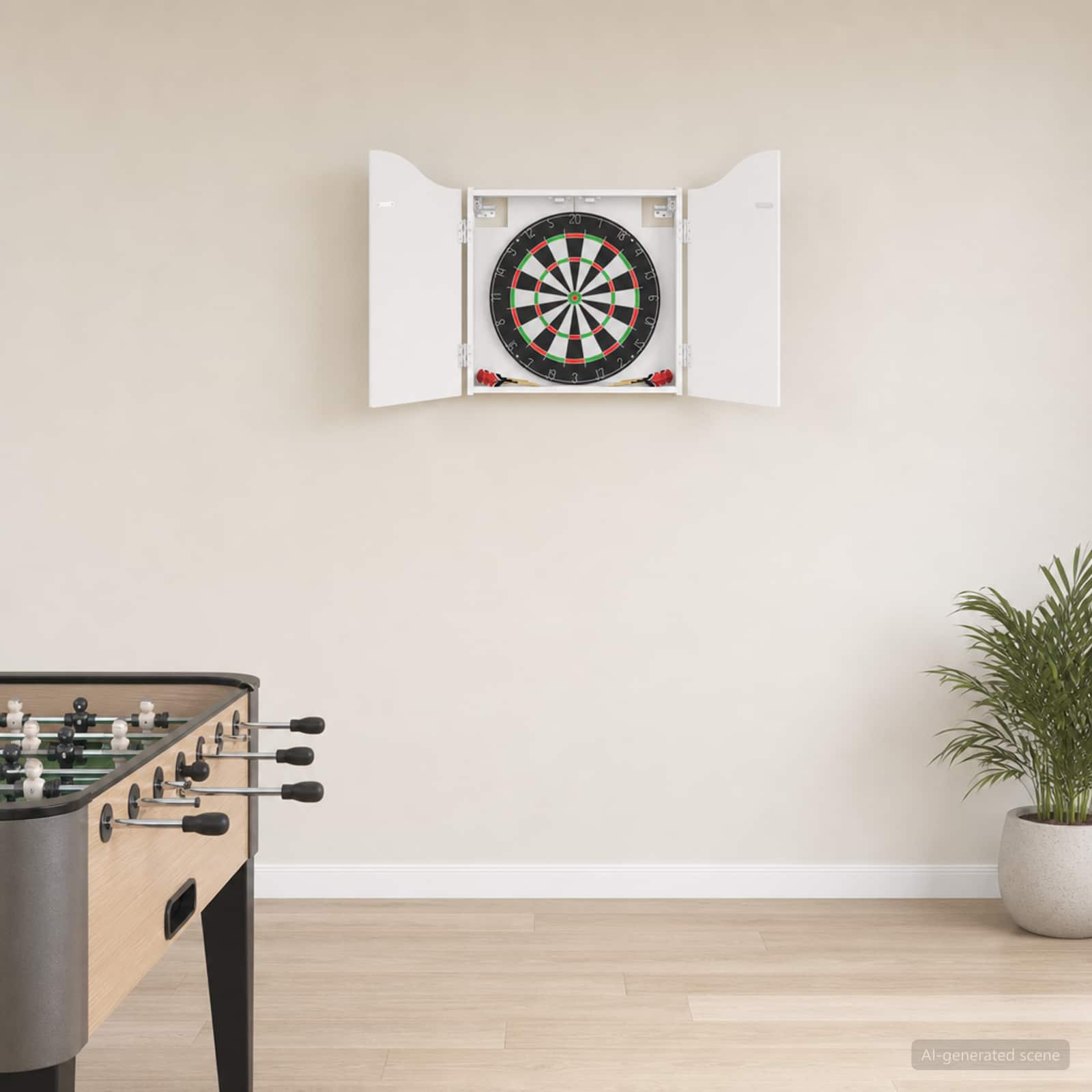 vidaXL Dartboard-kaappi Kiiltävä Valkoinen 56 x 12 x 63 cm