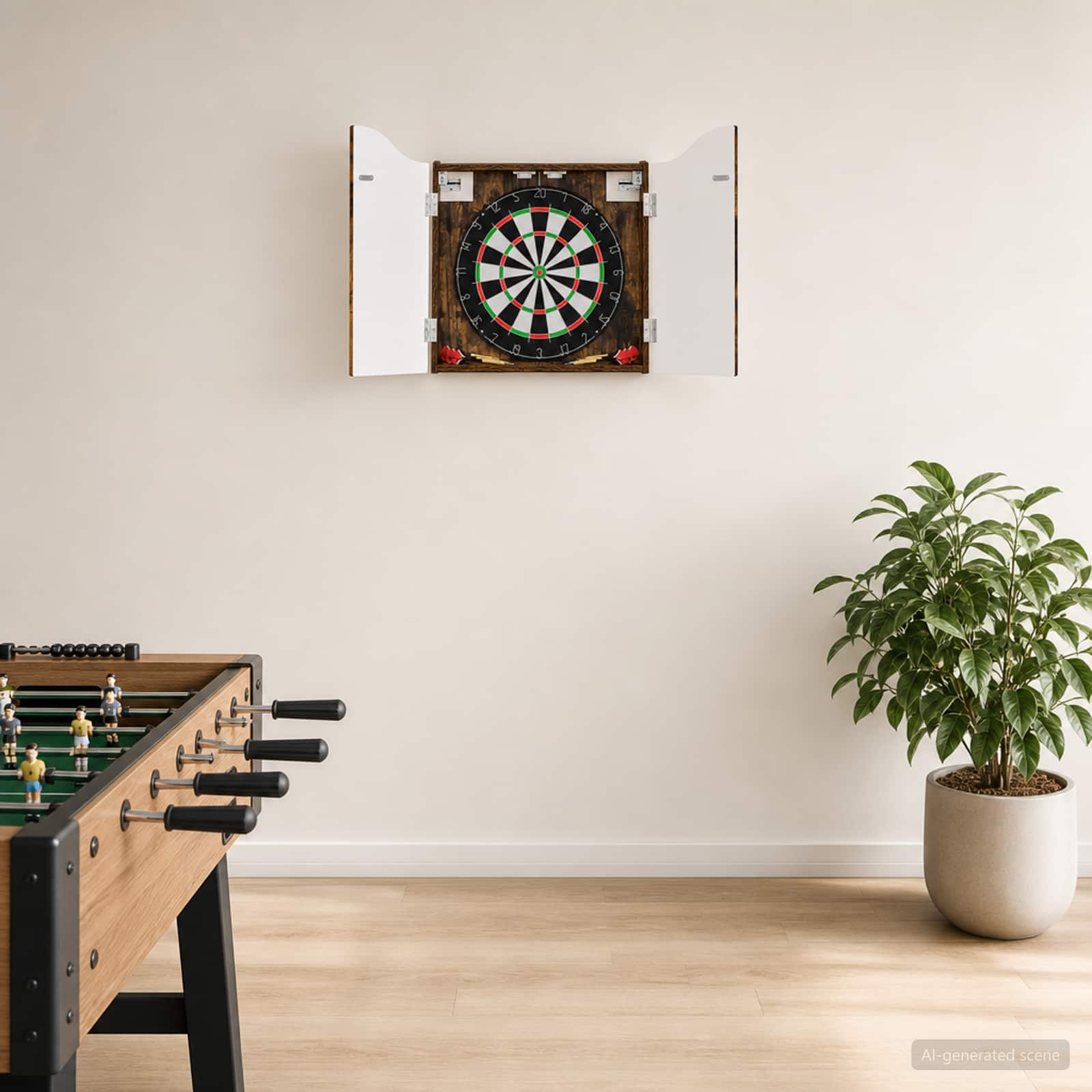 vidaXL Dartboard-kaappi Savutammi 56 x 12 x 63 cm Tekninen puu
