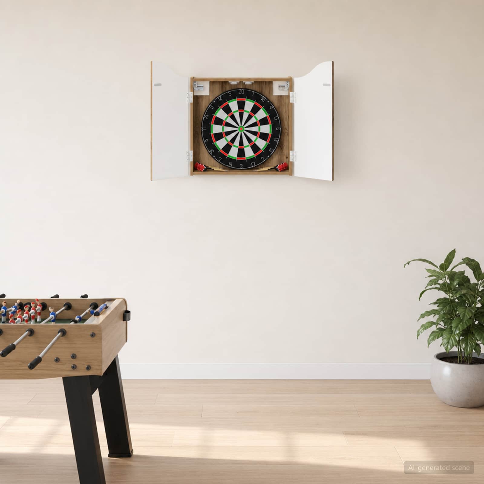 vidaXL Dartboard-kaappi Artisaanitammi 56 x 12 x 63 cm Tekninen puu