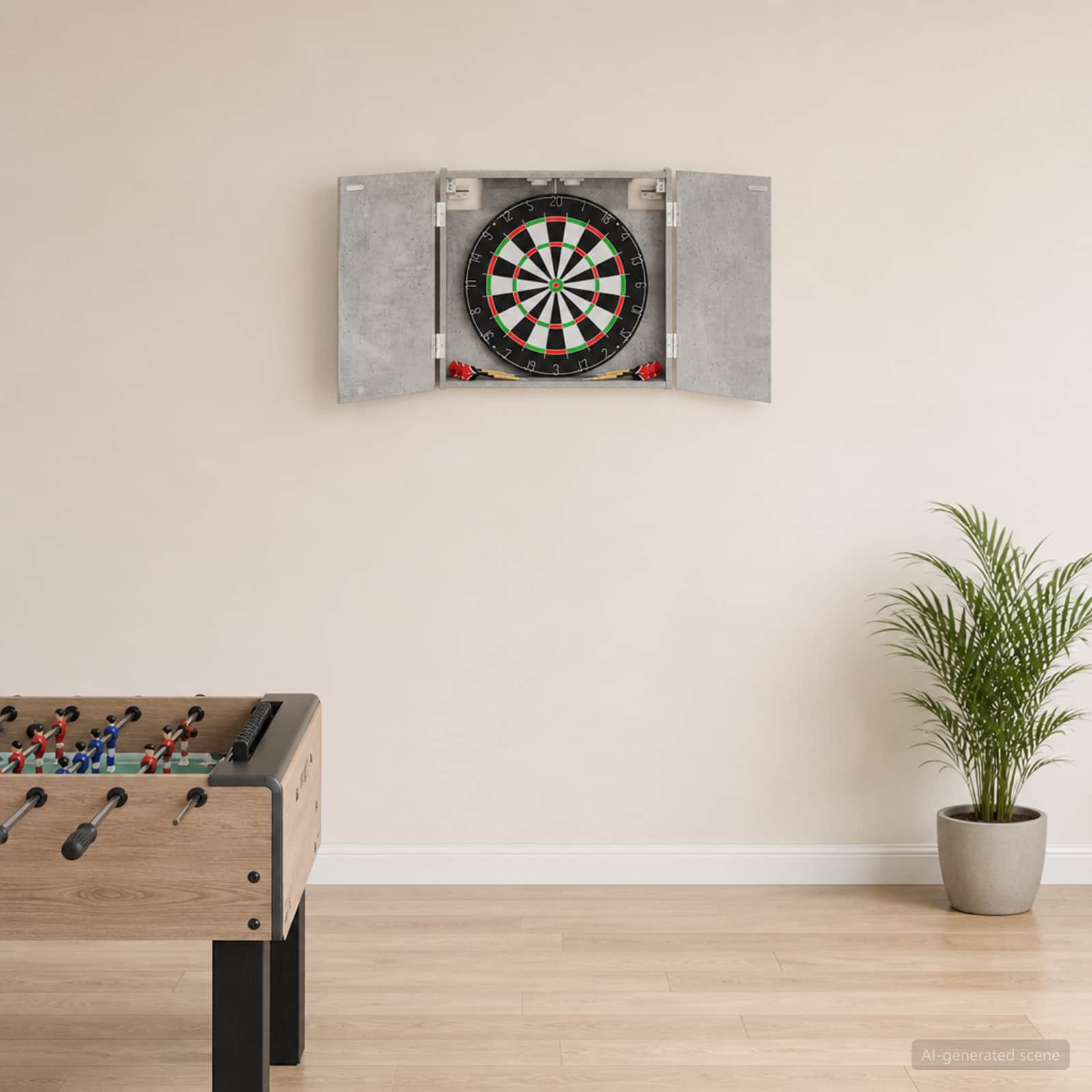 vidaXL Dartboard-kaappi Betoninharmaa 56 x 12 x 53,5 cm Tekninen puu