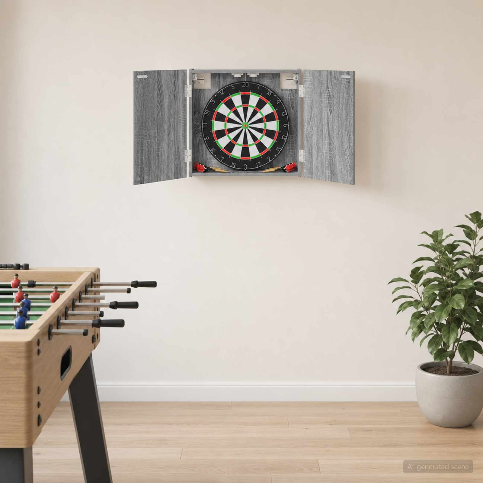 vidaXL Dartboard-kaappi Harmaa Sonoma 56 x 12 x 53,5 cm Tekninen puu