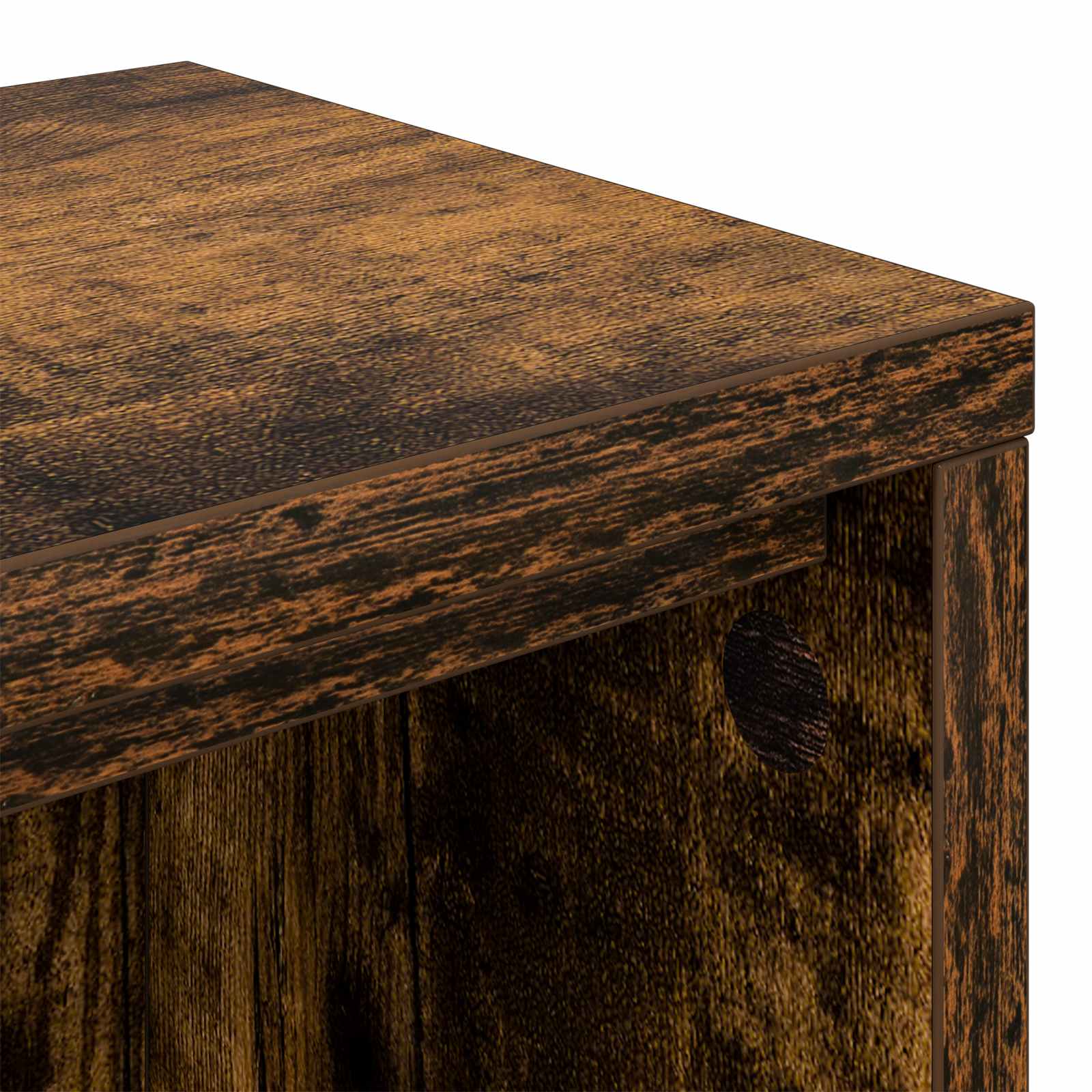 vidaXL studiobureau Gerookt eiken 110 x 36 x 19,5 cm Bewerkt hout