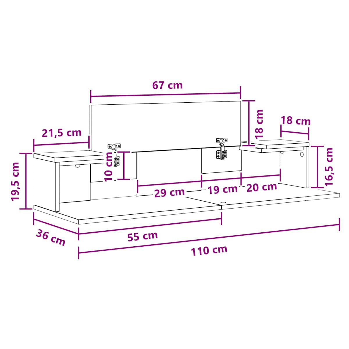 Studiobord Konstrueret træ - Billede 11