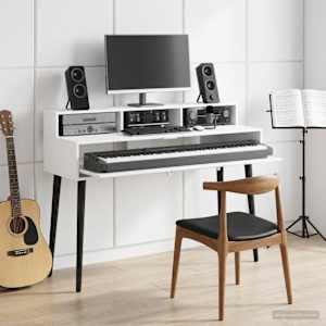 Studio pisalna miza Bela 110 x 42,5 x 36 cm Inženirski les