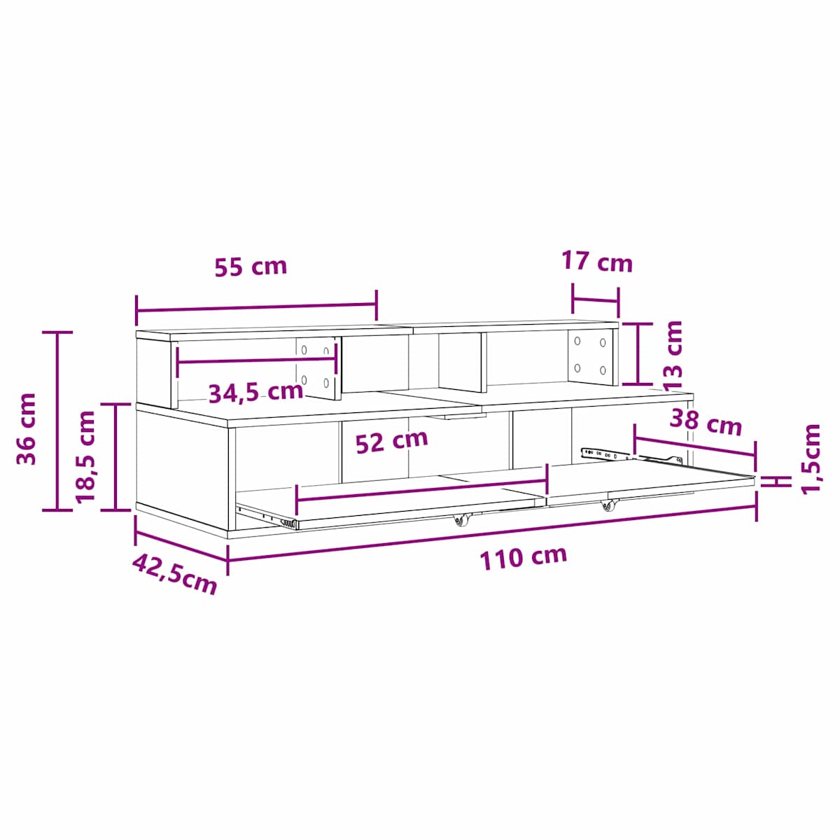 Studiobord Konstrueret træ - Billede 11