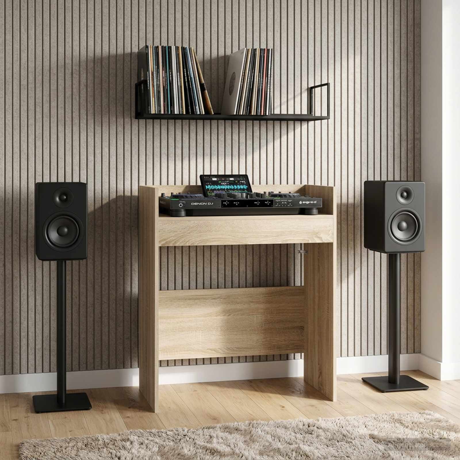 vidaXL DJ-pöytä Sonoma-tammi 102 x 45 x 102 cm Tekninen puu