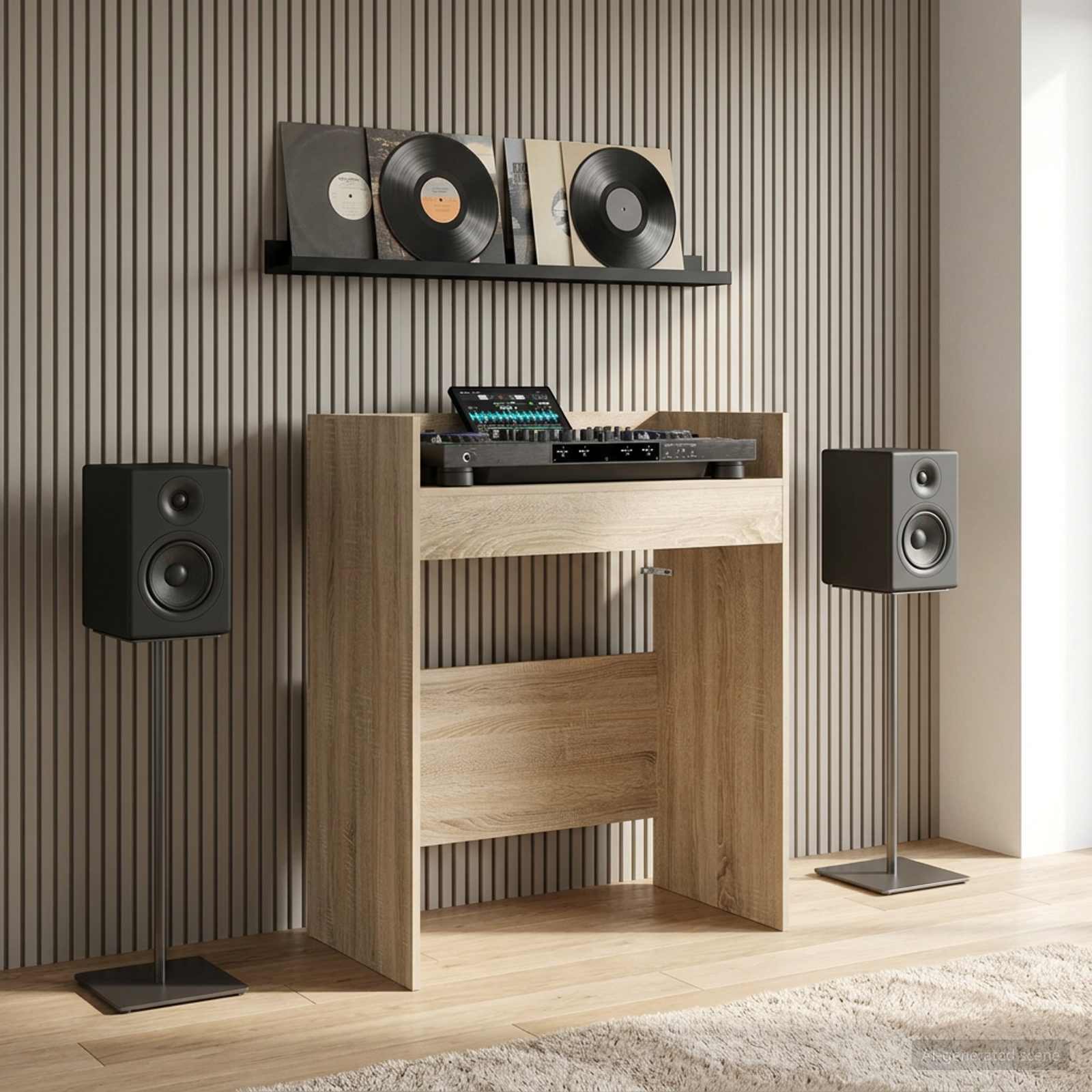 vidaXL DJ-pöytä Sonoma-tammi 82 x 45 x 102 cm Tekninen puu
