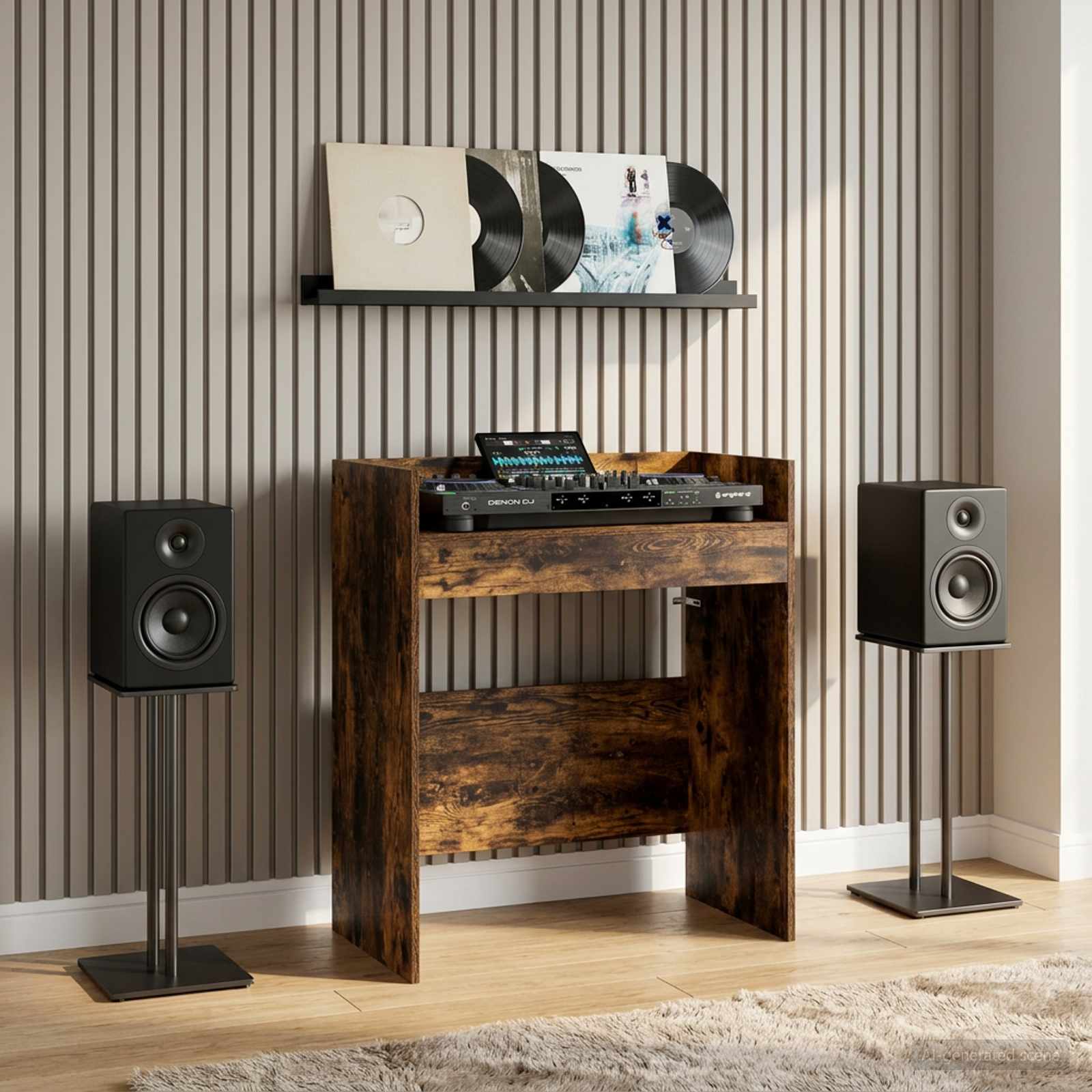vidaXL DJ-pöytä Savutammi 62 x 45 x 102 cm Tekninen puu