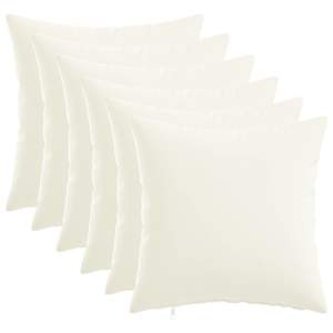 vidaXL Diivanipadi 6 tk HEERLEN Valge 30 x 30 cm kangas