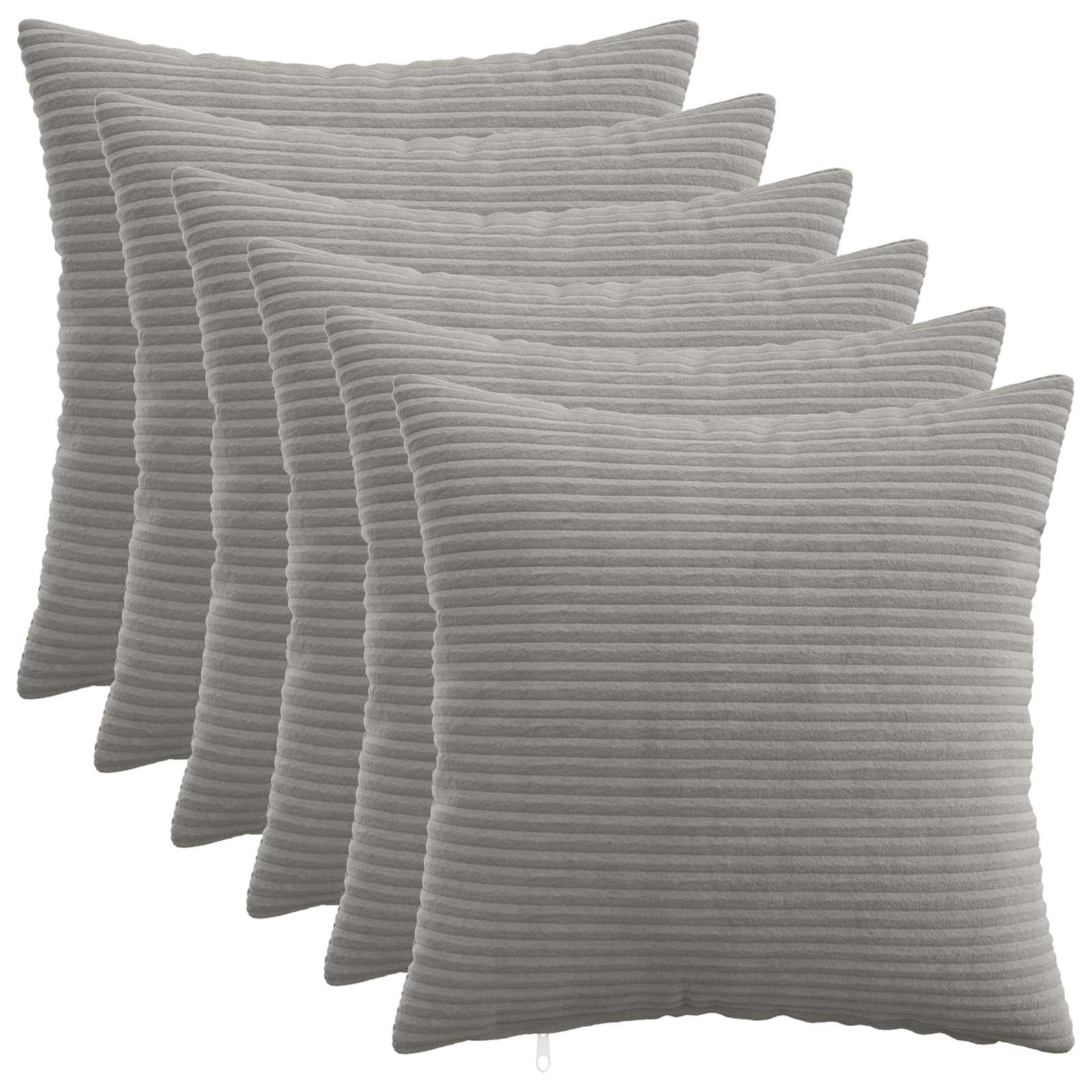 Kussensloop 6 pcs HEERLEN Lichtgrijs 30 x 30 cm corduroy image 1