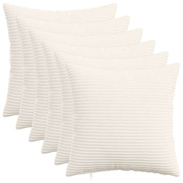 vidaXL Diivanipadi 6 pcs HEERLEN Kreemjas 30 x 30 cm manchester