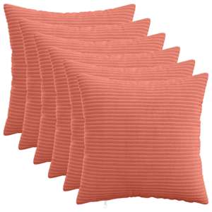 vidaXL Diivanipadi 6 pcs HEERLEN Punane oranž 30 x 30 cm manchester
