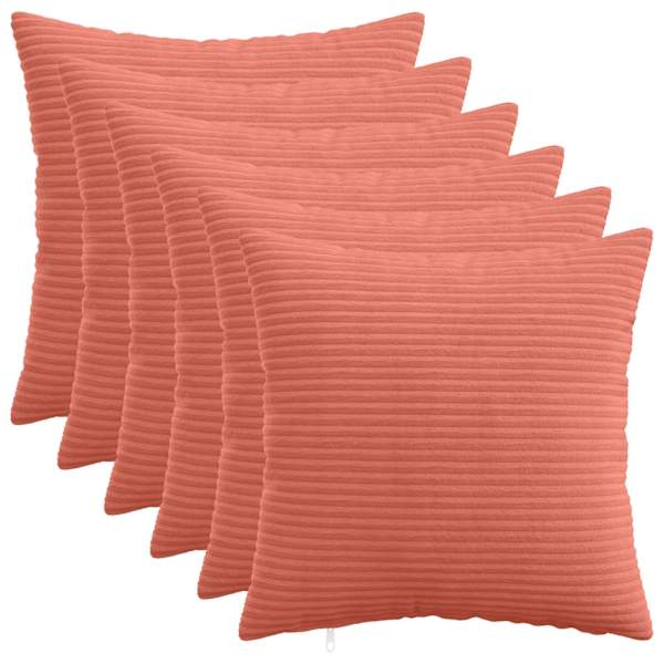 vidaXL Diivanipadi 6 pcs HEERLEN Punane oranž 30 x 30 cm manchester