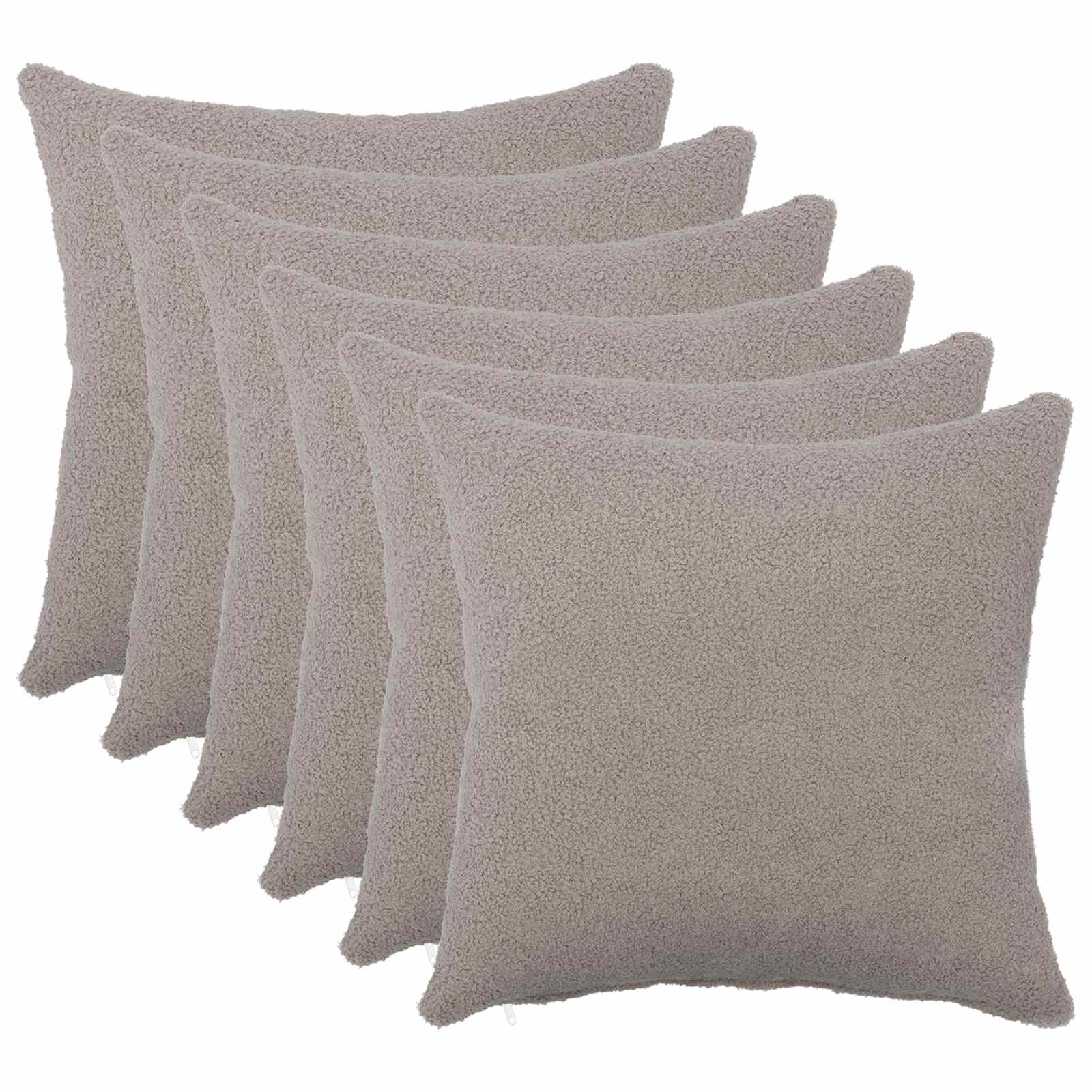 Kussensloop 6 pcs HEERLEN Lichtgrijs 30 x 30 cm Bouclé image 1