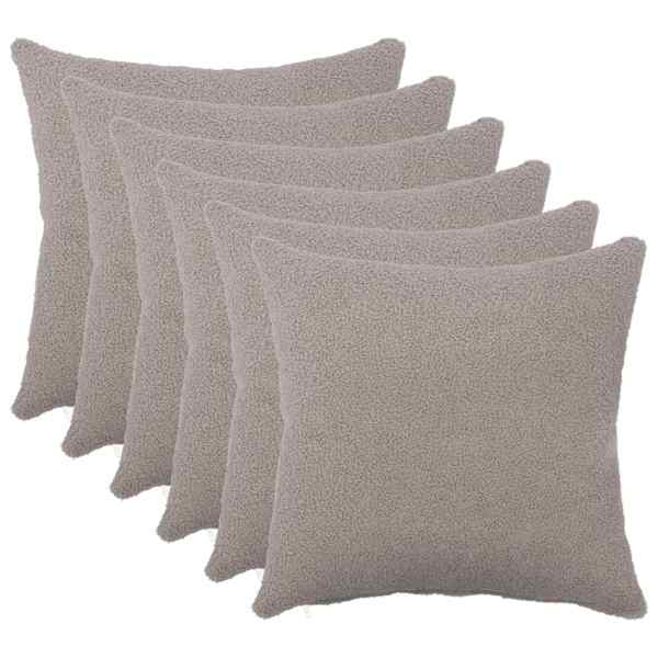vidaXL Diivanipadi 6 pcs HEERLEN Helehall 30 x 30 cm Boucl&eacute;